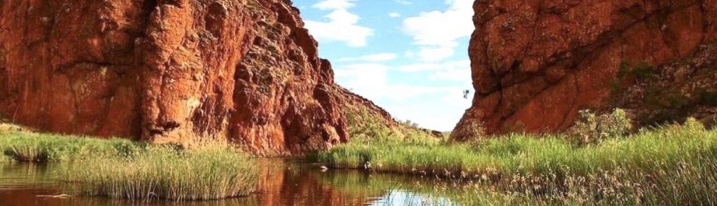 River flows between two Mountains at West MacDonnell