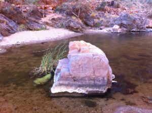 Pink rocks around river at West MacDonnell Ranges