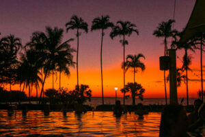 Sunset from pool at Mindil Beach Casino