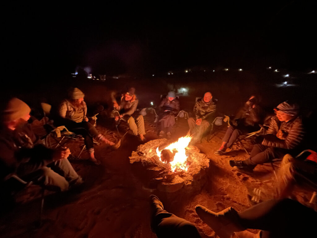 People around a bonfire