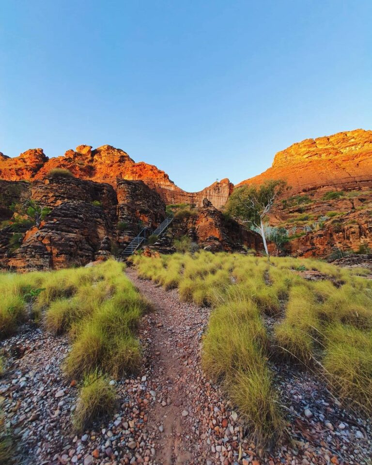 scenic walking trails with blue skies
