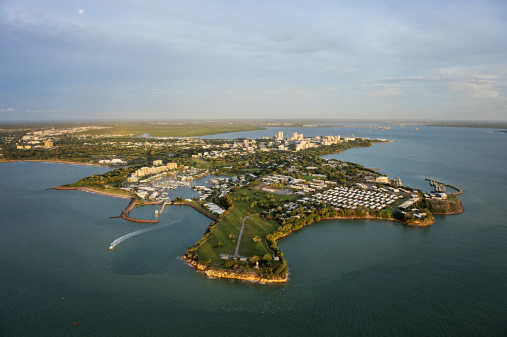 aerial view of darwin city