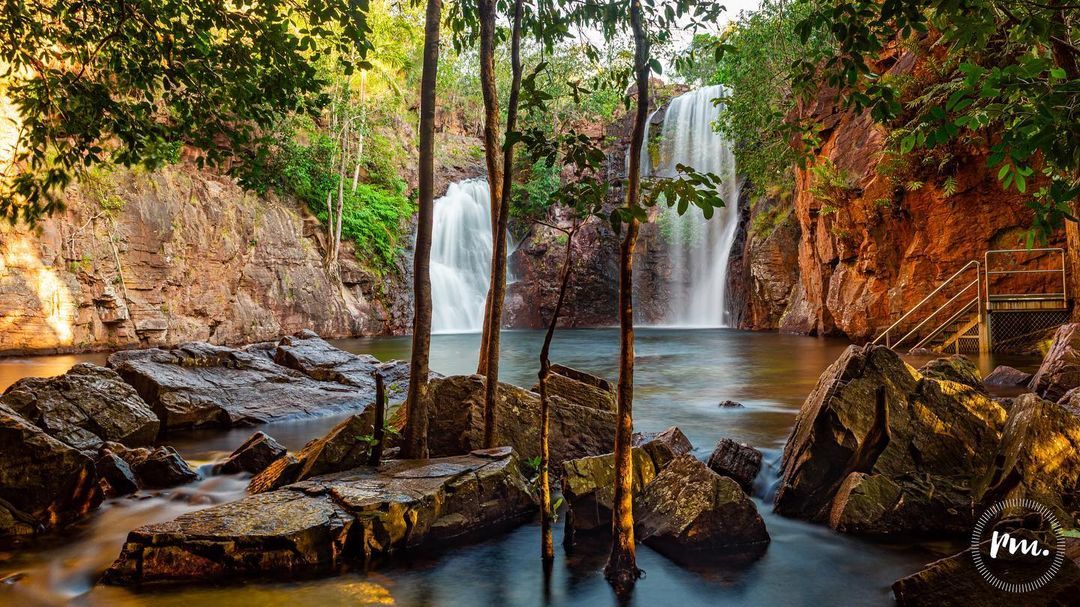 best mum and daughter hikes. florence falls in backdrop with nature surroundings