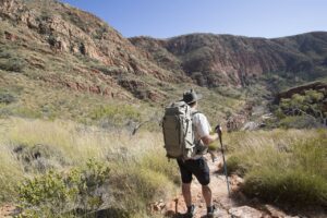 man hiking Larapinta Trail