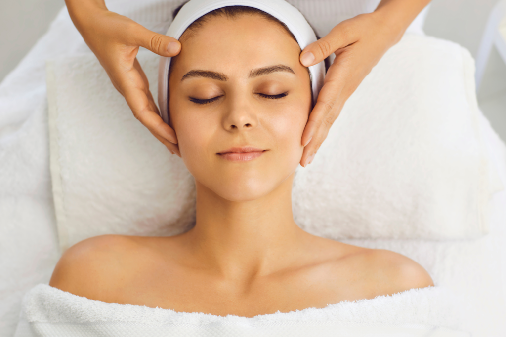 Woman getting a massage at a spa