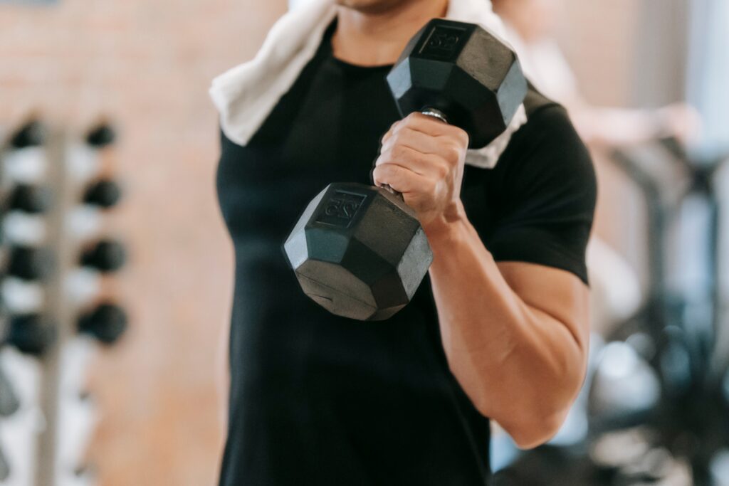 Man working out in the gym