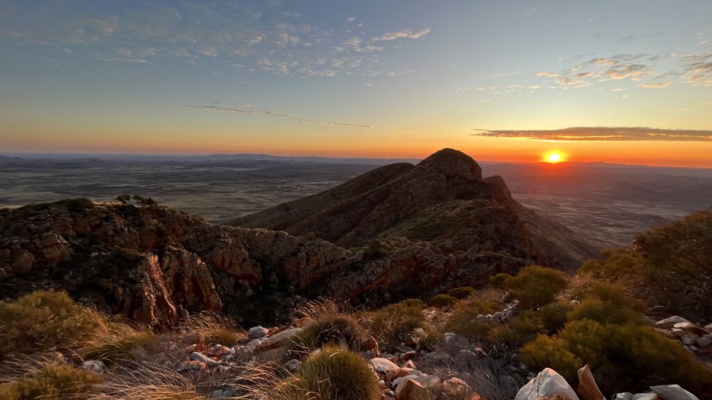 sun setting in West MacDonnell National Park
