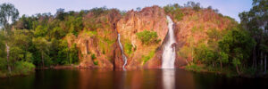 panoramic of wangi falls in litchfield national park