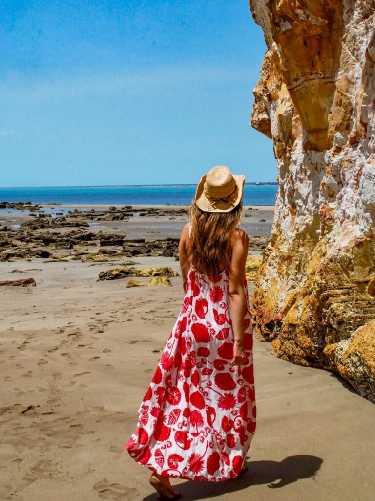 Woman on the beach in Splash Swimwear